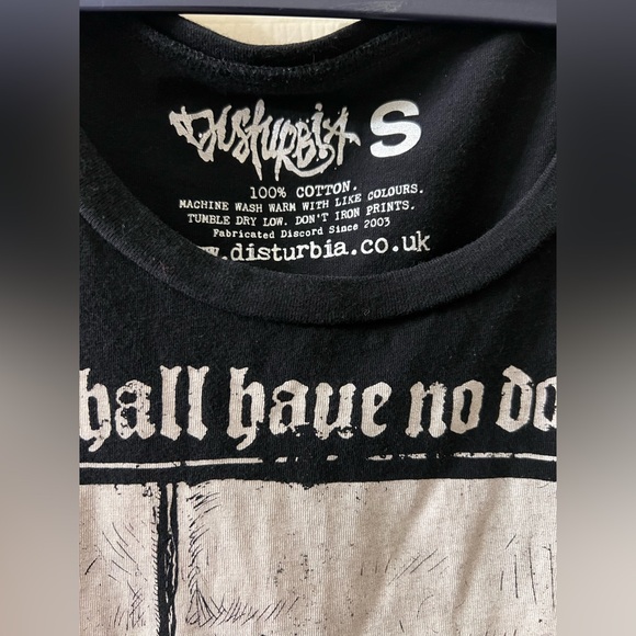 Disturbia Black Graphic Skull Dress with White Gothic Print - Picture 2 of 6